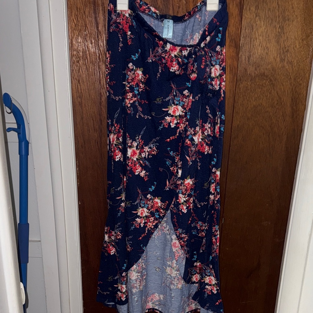 🌸 Flowy Floral Maxi Skirt w/ Front Slit | Size XL | $10